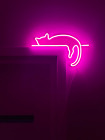 17"x11" mignon chat paresseux flexible DEL panneau néon lumière cadeau porte maison pièce décor mural