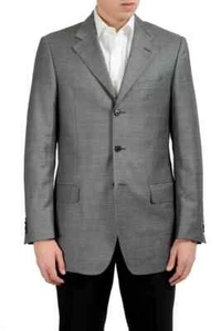 Salvatore Ferragamo Men's 100% Wool Gray Three Button Blazer US 44R IT 54R - Picture 1 of 5