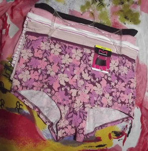 5 NEW MAIDENFORM P40005 A5TU PICOT TRIMMED WAIST COTTON BOYSHORT PANTIES M/6 - Picture 1 of 2