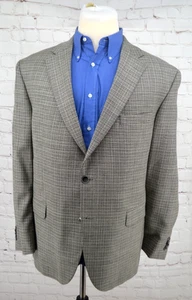 JACK VICTOR Montreal Conway 2 Button 100% Wool Sport Coat SIZE 48R Brown Check - Picture 1 of 8