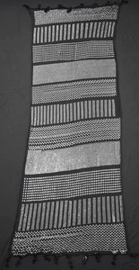 Black Egyptian Assuit Silver metal / net tulle fabric Wrap Shawl Scarf - Picture 1 of 6