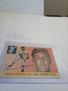 1955 Topps Card #153 Bud Podbielan  Cincinnati Redlegs FREE SHIPPING - Picture 1 of 2