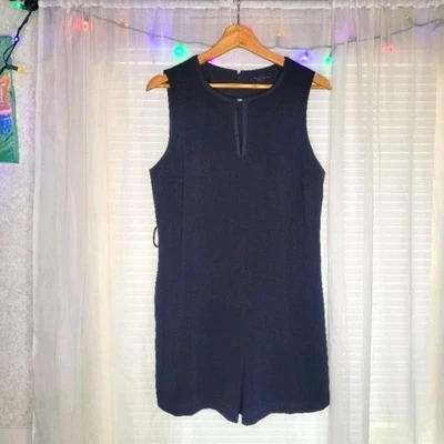 Victoria Beckham 女式连身裤中号黑色口袋拉链无褶 — 第 1/4 张图片