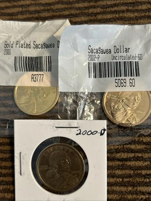Dólares Sacagawea 2002-P 2000-D muito tonificados. Banhado a ouro 2000-P. Last Of These. 3 - Imagem 1 de 2