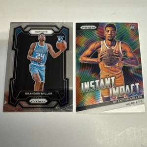 Brandon Miller 2023-24 Prizm Rookie Lot Hornets 2 Cards Base& Instant Impact NBA - Bild 1 von 4
