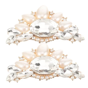 1 Paio Fermascarpe Matrimonio Tacco Alto Strass Clip Sposa Decorazioni Fermascarpe - Foto 1 di 12