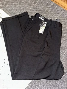 HAGGER Classic Fit Hidden Expandable Waistband Big & Tall 48x32 Pants Black NWT - Picture 1 of 2