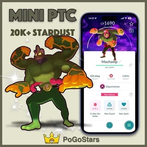Pokémon PTC Go - Gigantamax Shiny Machamp✨Dark Skies Background✨ - Picture 1 of 1