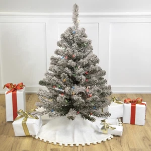 Northlight 3' Medium Flocked Madison Pine Artificial Christmas Tree Multi Lights - Picture 1 of 7