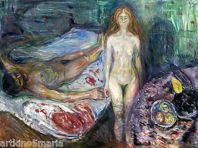 EDVARD MUNCH DEATH OF MARAT EXPRESSIONISM ART GICLEE PRINT FINE CANVAS - Image 1 of 1