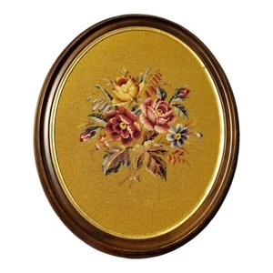 Vintage Floral Nadelspitze Kunst Distressed Oval Holzrahmen 23,5" x 19,5" x 1,5" - Bild 1 von 14