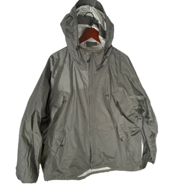 Eastern Mountain Sports Rain Jacket Men's 2XL Gray Nylon Pockets Full Zip Hooded - Image 1 of 4