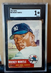 1953 Topps #82 Mickey Mantle Yankees Hof SGC 1 - Bild 1 von 3