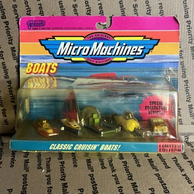 NIP Micro Machines classic cruisin' boats #3 drag sail swap buggy submarine - Image 1 of 4
