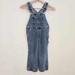 Oshkosh B’Gosh Kids Vintage Denim Overalls Size 4 Girls - Picture 1 of 14