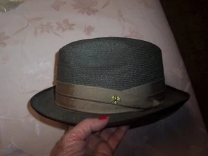 Vintage EAGLE Stetson Fedora Straw Hat Men's Straw/Tweed   SIZE 7" 1/8 - Picture 1 of 11