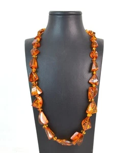 Collana Lunga a scalare in Ambra Baltica con chiusura in Argento 925.MadeinItaly - Foto 1 di 3