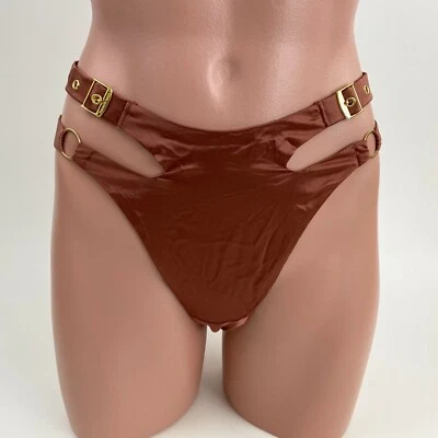 Victoria's Secret Muy Sexy Anillo Dorado con Tirantes Hebilla Lateral Brasileño S Nuevo con Etiquetas Foto 1 de 4