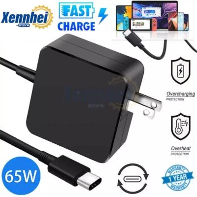 USB-C Type C Charger for Laptop Chromebook Tablet Phone 65w Universal Charge - Image 1 of 4