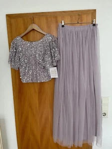 brautjungfernkleid lang in Flieder / Zweiteiler - Bild 1 von 9