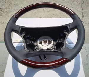 98-06 for Mercedes S600 S430 CL500 W220 W215 Steering Wheel Walnut Black Leather - Picture 1 of 2