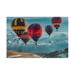 Puzzle Hot Air Balloons Flying Snow Capped Mountains - Picture 1 of 4