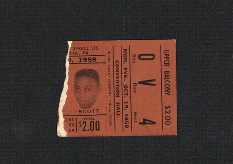 RARE 1959 CHARLEY SCOTT HART CASON ABRAMS TUCKER BIGGS Philadephia boxing ticket Cover