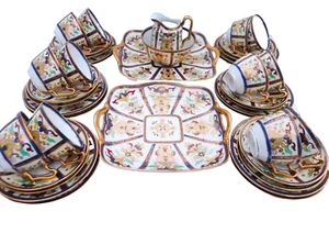 Noritake Stunning Art Deco Antique Porcelain Tea Set, 12 x Settings, NO DAMAGES - Picture 1 of 15