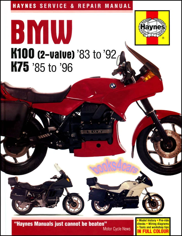 LIBRO DE REPARACIÓN MANUAL DE TALLER BMW K100 K75 GUÍA HAYNES CLYMER CHILTON Foto 1 de 1