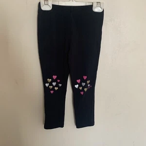 Juicy Couture Girl’s 5T Black Cotton Leggings With Hearts & Logo - Picture 1 of 7