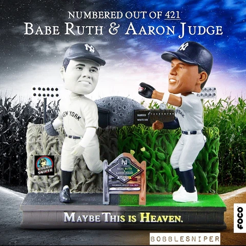 AARON JUDGE BABE RUTH New York Yankees “Field of Dreams” MLB Dual Bobblehead Cover