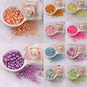 150-200Pcs/Pack Mix Size DIY Jewelry Craft 3/4/5/6/8mm Imitation Pearl Colorful - Picture 1 of 64