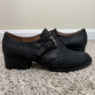 Zapato Jeffrey Campbell Buchanan en Negro Correa Hebilla Detalle Tacón Bloque Talla 6.5 Foto 1 de 4