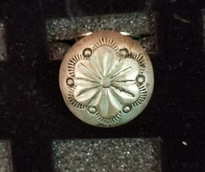 Button Cover Raised Flower Design Sterling Silver - Picture 1 of 1