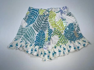 Naartjie Girls White Teal Flamingo 100% Cotton Shorts Size 3-6 Months - Picture 1 of 3