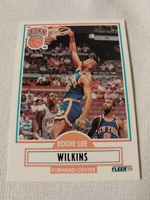 1990 EDDIE LEE WILKINS FLEER UPDATE NBA ROOKIE CARD RC #U-65 NY KNICKS NEW YORK  - Image 1 of 2