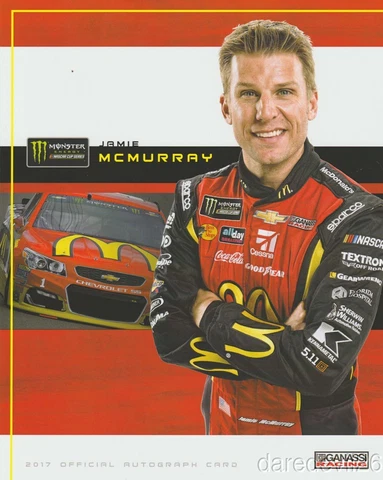 2017 Jamie McMurray McDonald's Chevy SS NASCAR MENCS postcard Cover