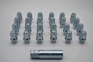 Set 24 ET Spline Lug Nut Kit Zinc 12mm x 1.5 1.4" Tall M12x1.5 Extended Thread - Picture 1 of 4