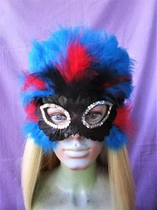 Turquoise, red and black marabou with trimmed coquil facework1036* - Picture 1 of 6