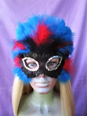 Turquoise, red and black marabou with trimmed coquil facework1036* - Image 1 of 4