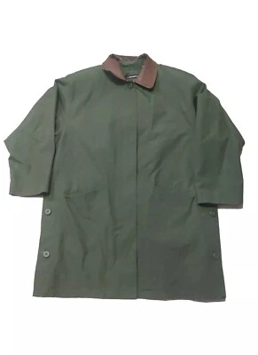 Towne from London Fog Women Olive Trench Coat Removable Liner Leather Collar 14R - Image 1 of 4