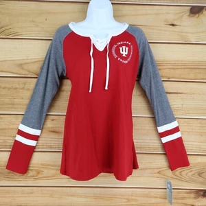 Indiana Hoosiers Long Sleeve Shirt Womens M Red Gray White Proedge Knights Ap. - Picture 1 of 9