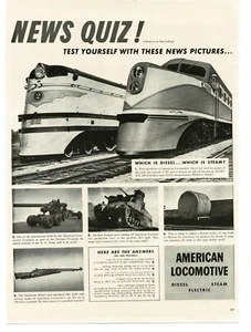 1941 American Locomotive ALCO Milwaukee Road Hiawatha engines WWII Vintage Ad - Picture 1 of 1