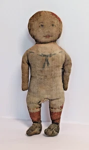 Antike Werbung Stoff ausgeschnitten Puppe bedruckt Kunst Stoff Mills NY um 1900 - Bild 1 von 17