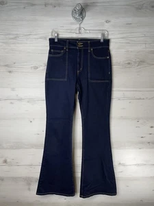 Michael Kors Jeans Damen 8 dunkle Waschung ausgestellt vorne aufgesetzte Taschen Reißverschluss Hosenschlitz Stretch - Bild 1 von 13