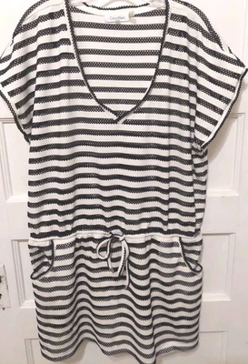 Calvin Klein Damas Talla L/XL Negro y Off White Natación Encubrimiento Cordón Bolsillos  Foto 1 de 4