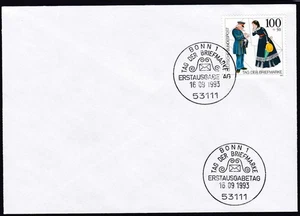 Germany 1993 FDC Mi 1692 Sn B750 Postman delivering letter - Picture 1 of 1