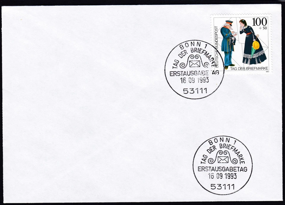 Germany 1993 FDC Mi 1692 Sn B750 Postman delivering letter - Image 1 of 1