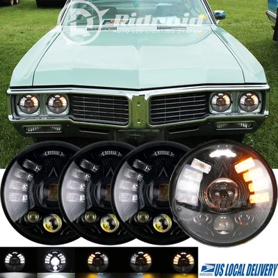 5.75" 5-3/4"inch LED Headlights Left-Right Turn Signal For Buick Electra Wildcat - Image 1 of 4