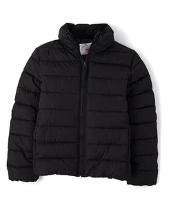  Mädchen mittelschwere windabweisende, wasserabweisende gefütterte Jacke klein schwarz - Bild 1 von 4